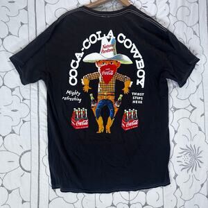 Coca-Cola Cowboy Graphic T-Shirt Black XL